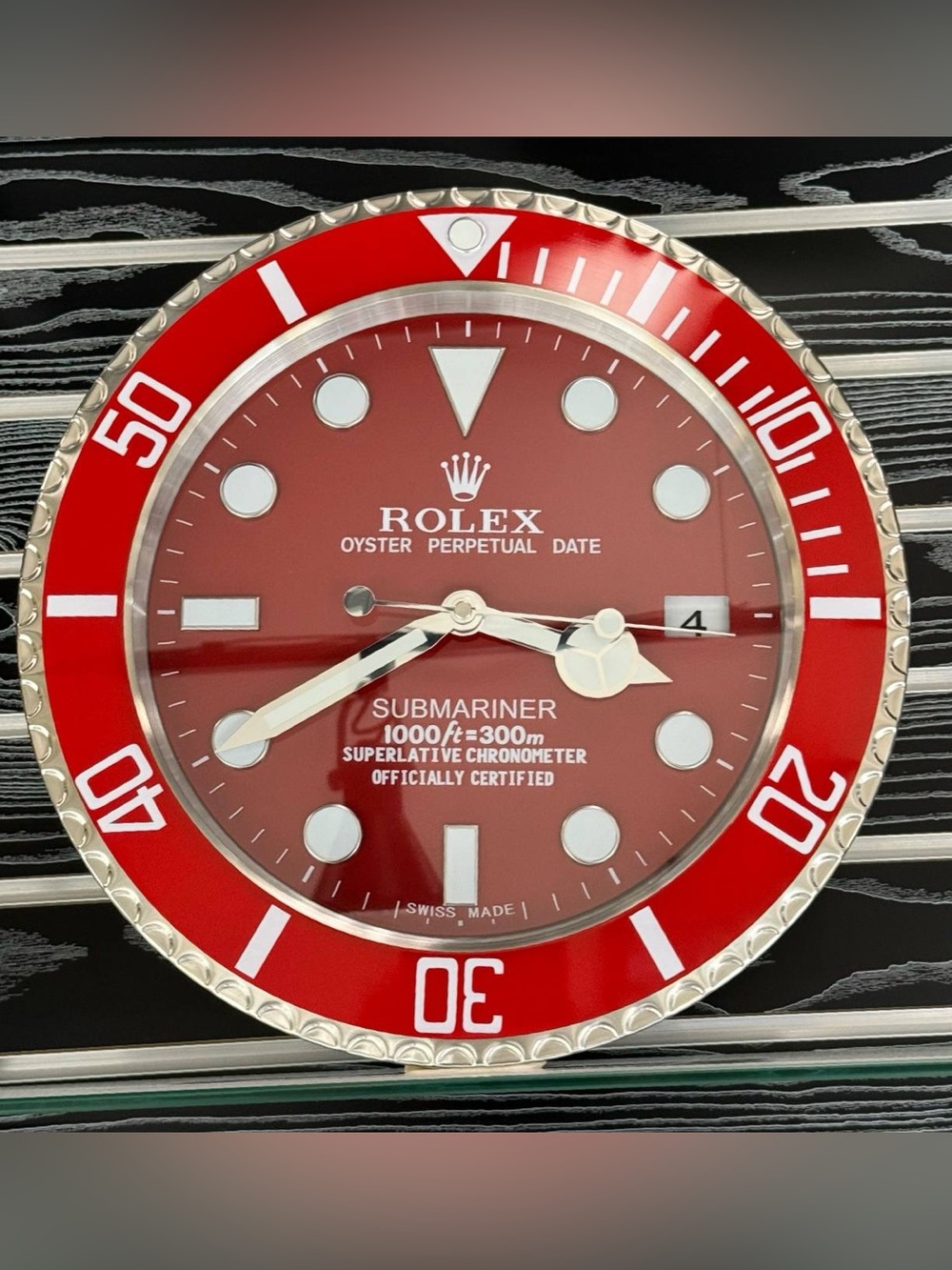 SUBMARINER Iron Man Superior Red Wall Clock | Red Bezel Insert | Red Face Dial